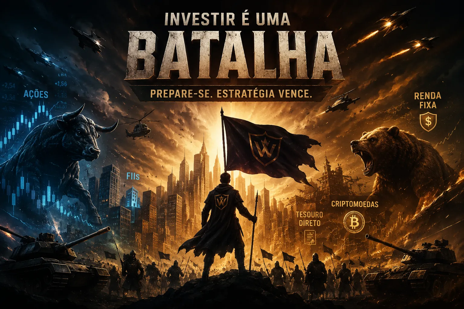 Investir é uma batalha. Prepare-se. Estratégia vence.